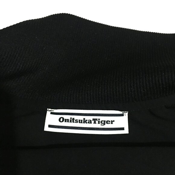 Onitsuka Tiger Mens XL Windbreaker Jacket Full Zip Black Streetwear Olympic - Picture 5 of 11